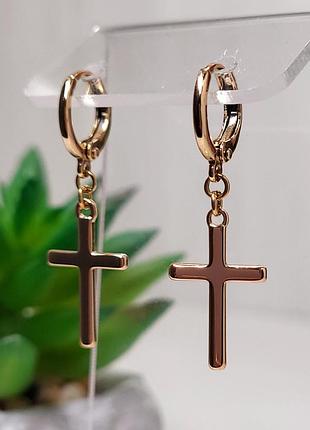 Сережки хрестики xuping