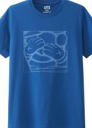 Лимитированная футболка uniqlo x kaws chum xx ut collection 2016 t-shirt blue2 фото
