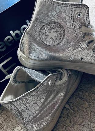 Кеды, конверсы кожаные converse all star оригинал бренд кожа рептилии размер 39,39.5