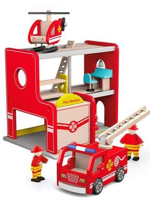 Дерев'яний ігровий набір viga toys пожежна станція (50828)