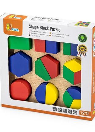 Деревянный пазл-сортер viga toys части фигур (58573)