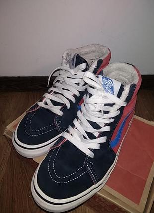 Кеды высокие vans sk 8 mid total black high вансы с 8 высокие черные унисекс высокие кеды замша измельчений 2