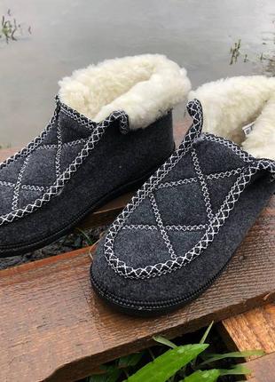 Черевики жіночі хутряні утеплені 37 розмір, зимові кімнатні тапочки жіночі, тапочки з хутром