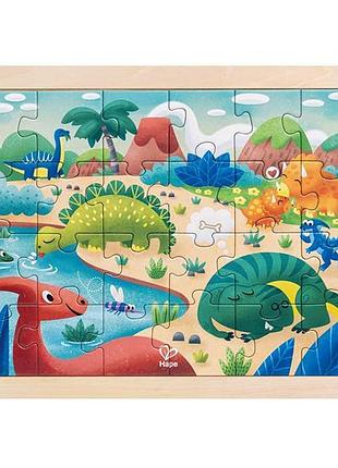 Пазл hape динозавры с раскраской (e1641) 2