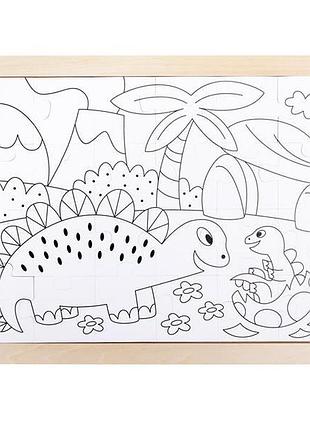 Пазл hape динозавры с раскраской (e1641) 6