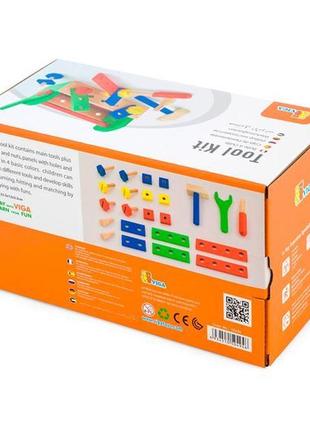 Дерев'яний набір viga toys ящик з інструментами (50494)4 фото