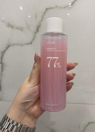 Anua peach 77 niacin essence toner – освітлюючий тонер з персиком і ніацинамідом