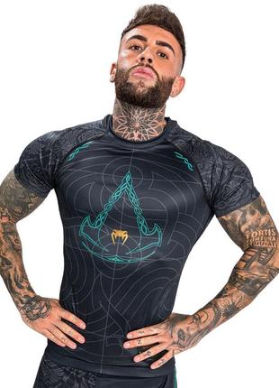 Футболка спортивна чоловіча "venum" стрейч темно-синя