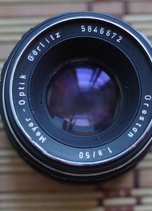 Объектив meyer optik gorlitz oreston 1.8 50mm зебра для exacta exakta