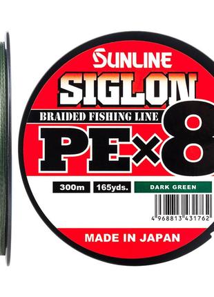 Шнур sunline siglon pe х8 300m (темн-зел.) #1.5/0.209 mm 25lb/11.0 kg1 фото