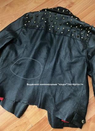 🖤кожаная куртка косуха asos с шипами, натуральная кожа / рок, готика, гранж, неформальный стиль8 фото