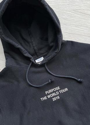 Лимитированное худи champion x justin bieber merchandise purpose the world tour 2016 hoodie black2 фото