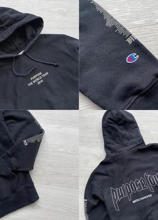 Лимитированное худи champion x justin bieber merchandise purpose the world tour 2016 hoodie black6 фото