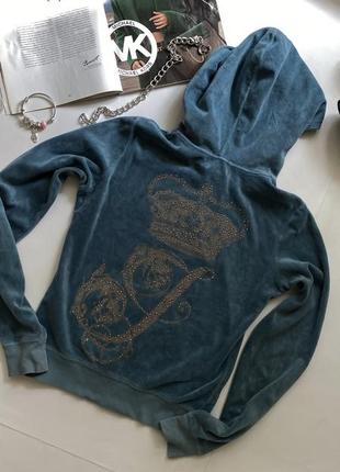 Женская велюровая зепка, худи со стразами juicy couture ⚜️