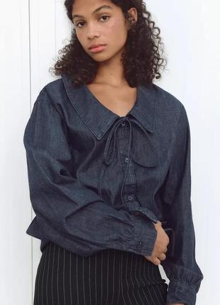 Сорочка жіноча джинсова синя zara new