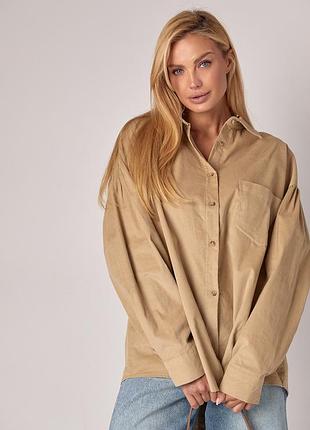 Вельветова жіноча сорочка оверсайз