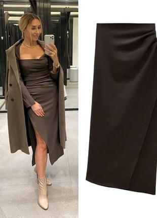Юбка с асимметричным разрезом zara