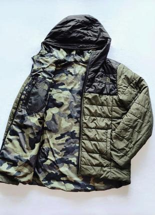 Двусторонняя куртка tnf р. m boys олива камуфляж подростковая куртка