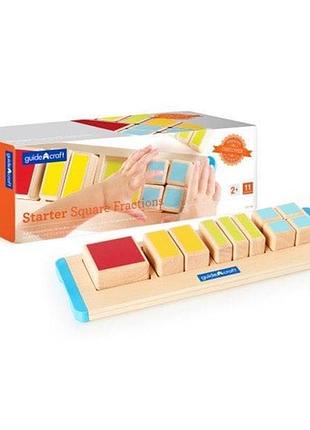 Деревянный пазл-сортер guidecraft manipulatives части квадрата (g6748)