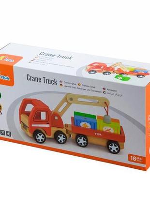 Деревянная машинка viga toys автокран (50690)