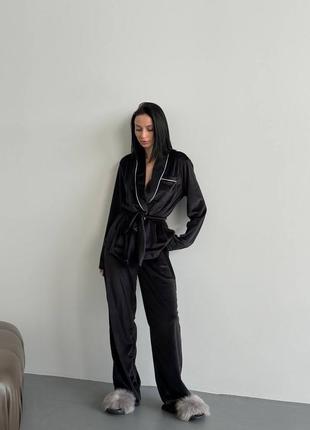 Піжама,2 кольори, домашній костюм велюр,халат і штани