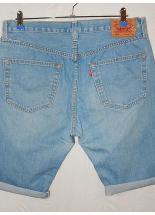 Джинсовые шорты levi's 501 original fit medium blue red tab2 фото