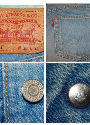 Джинсовые шорты levi's 501 original fit medium blue red tab5 фото