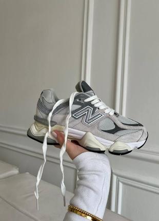 New balance 9060 grey жіночі кросівки нью беланс замшеві легкі зручні