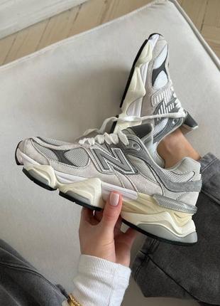New balance 9060 grey женские кроссовки debelанс замшевые легкие