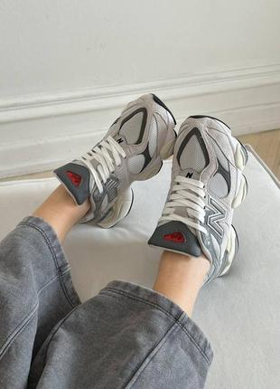 New balance 9060 grey жіночі кросівки нью беланс замшеві легкі зручні