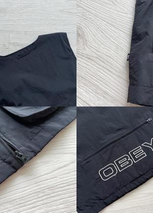 Шикарна жилетка obey worldwide ceremony technical nylon vest jacket black6 фото