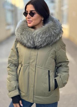 Зимовий пуховик 2025 хаки