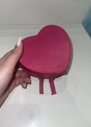 Шкатулка для украшений в форме сердца розовая кейс органайзер5 фото