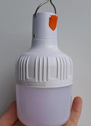 Світлодіодна led лампа на акумуляторі 60w