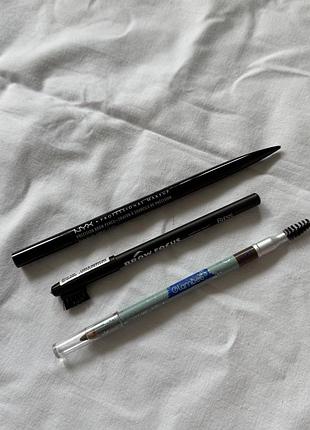 Олівці для брів / олівець nyx / glambee / олівці із щіточками / олівець для брів