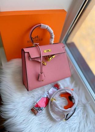 Шкіряна сумка сумочка на плече в стилі ермес келлі hermes kelly