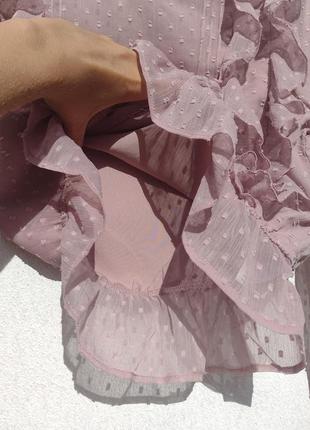 Красивая грязно розовая блуза с рюшами na-kd9 фото