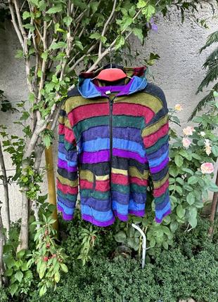 Винтажная зепка худи в стиле печворк patchwork goblincore vintage made in nepal