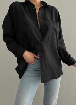 Жіноча базова сорочка з льону, стильна та практична в носінні6 фото