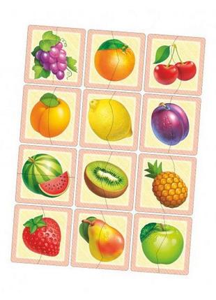 Настільна розвивальна гра-пазл "фрукти" ubumblebees (псф075) psf075, 12 картинок-половин