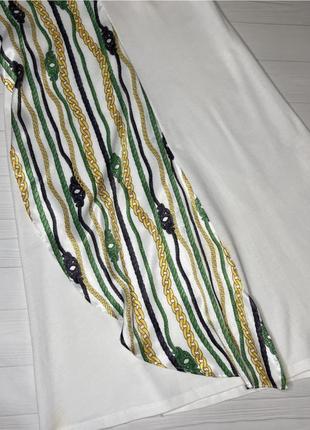 Платье белое асеметрическое с принтом цепочек zara7 фото