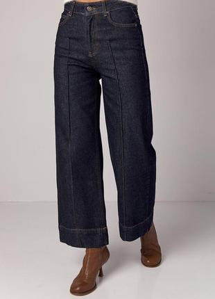 Женские джинсы wide-leg cropped с акцентными швами