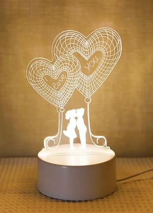 3d ночник, одноцветная светодиодная настольная лампа