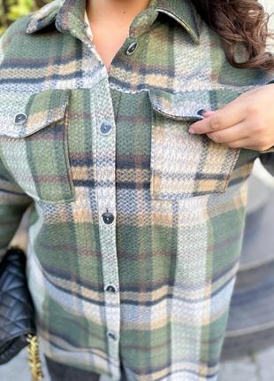 Теплая свободная рубашка женская, кашемир