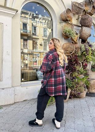 Теплая свободная рубашка женская, кашемир