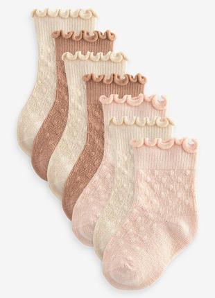 Детские носки с воланами 7 упаковка (0месяцы-2роки)