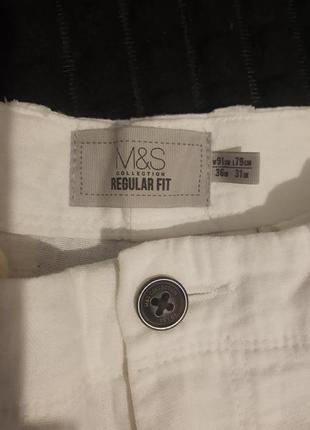 Белые льняные брюки от m&amp;s. размер l.4 фото