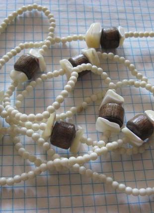 Намисто. намисто. мушля, бісер і дерево.