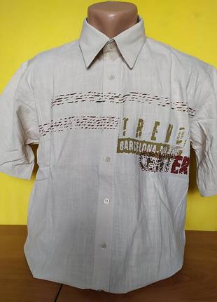 Рубашка мужская летняя короткий рукав лен