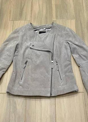Акция 🎁 стильная демисезонная замшевая куртка косуха lindex серого цвета h&amp;m zara3 фото